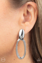 Load image into Gallery viewer, Pull OVAL! - Silver Clip-On Earrings