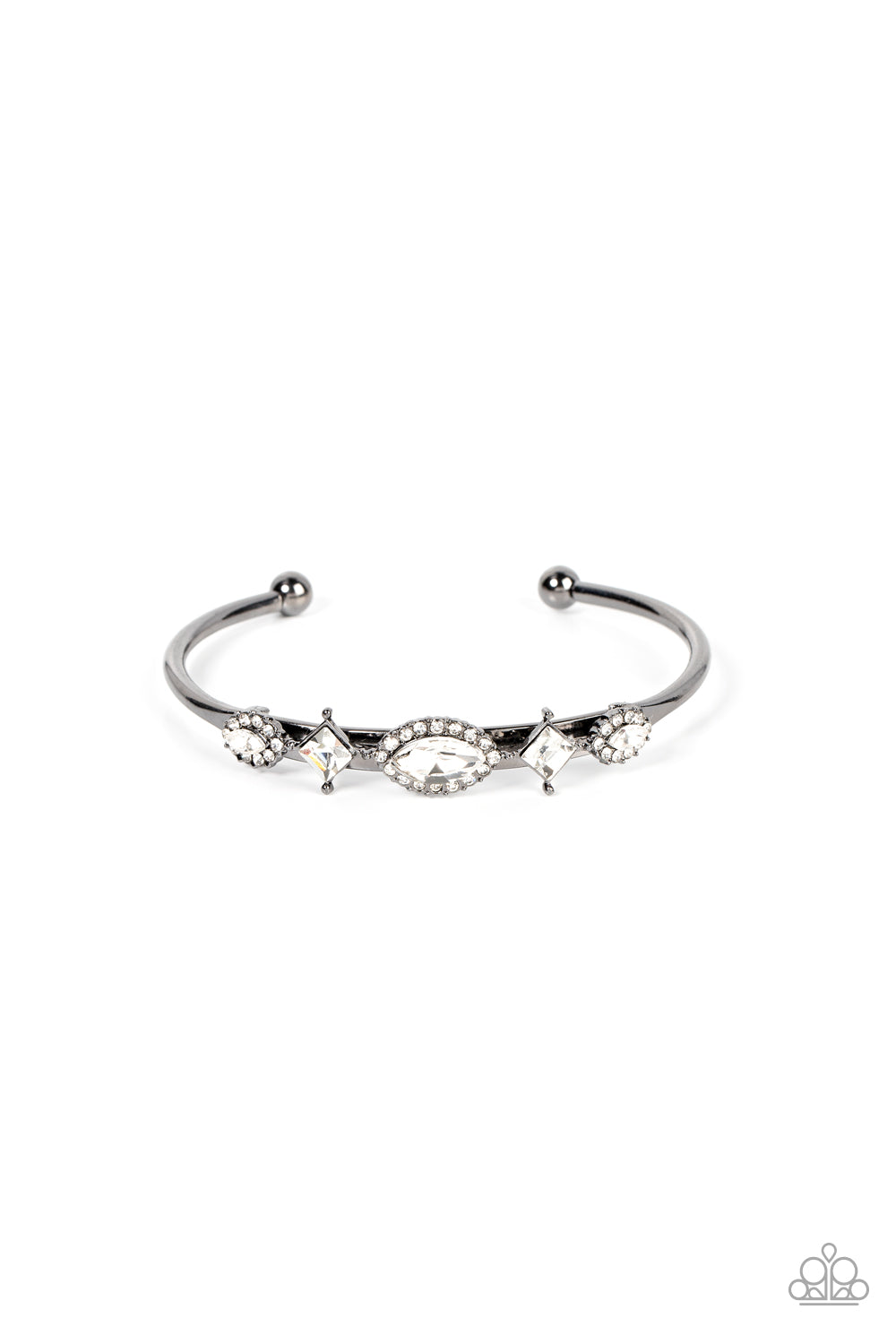 Disarming Dazzle - Black Gunmetal Cuff Bracelet