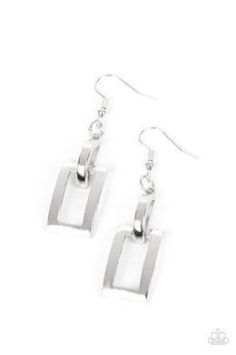 Blazing Buckles - Silver Earrings