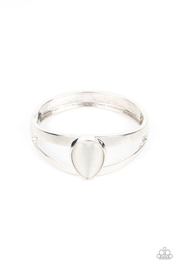 Enhanced Enchantment - White Hinged Bracelet