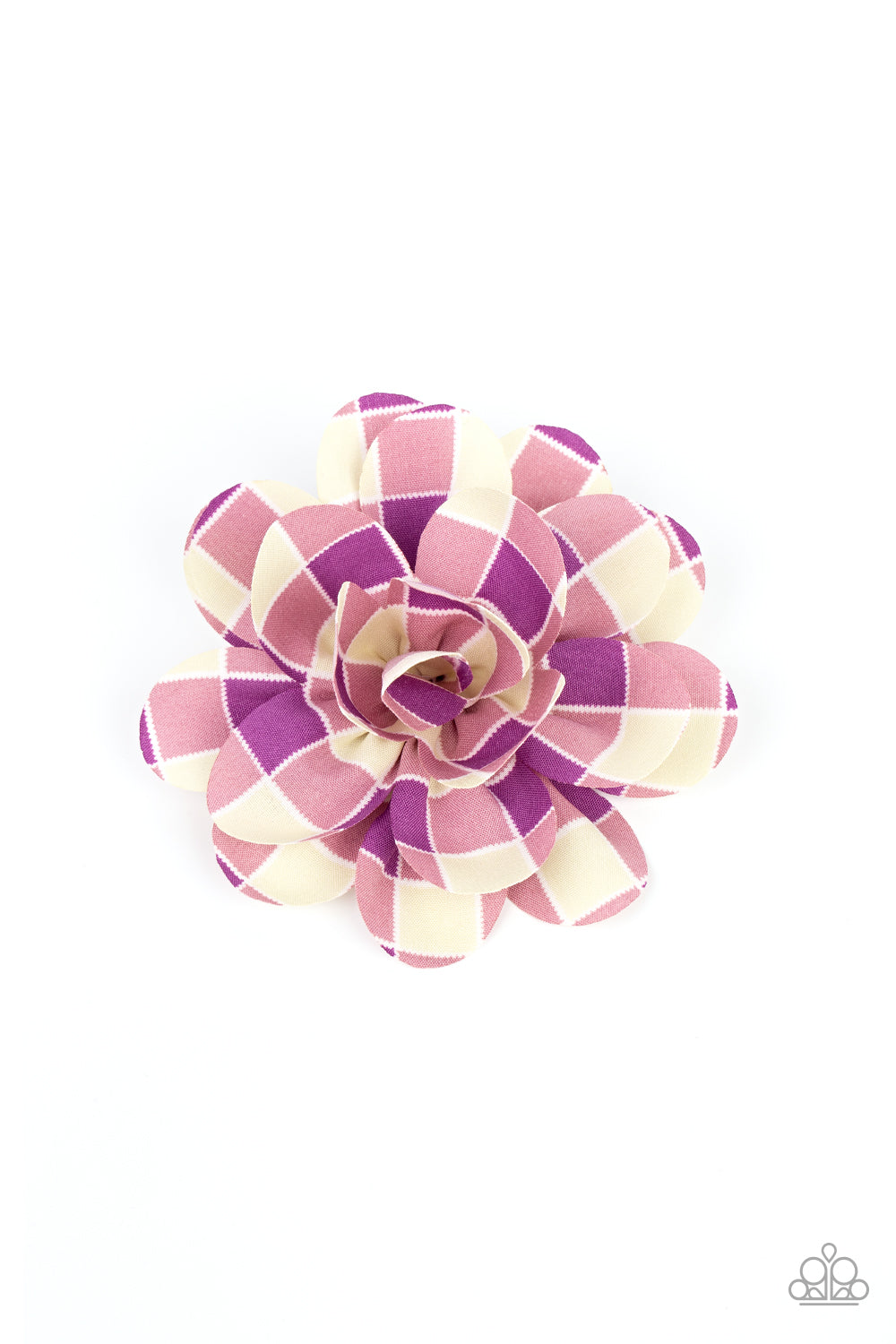 Gingham Garden - Purple Alligator Clip