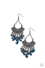 Load image into Gallery viewer, Chromatic Cascade - Blue (Gunmetal) Earrings