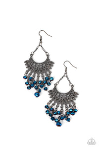 Chromatic Cascade - Blue (Gunmetal) Earrings