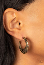 Load image into Gallery viewer, Wanderlust Wilderness - Brass Hoop Earrings