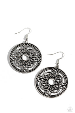 Mandala Meditation - Silver Earrings