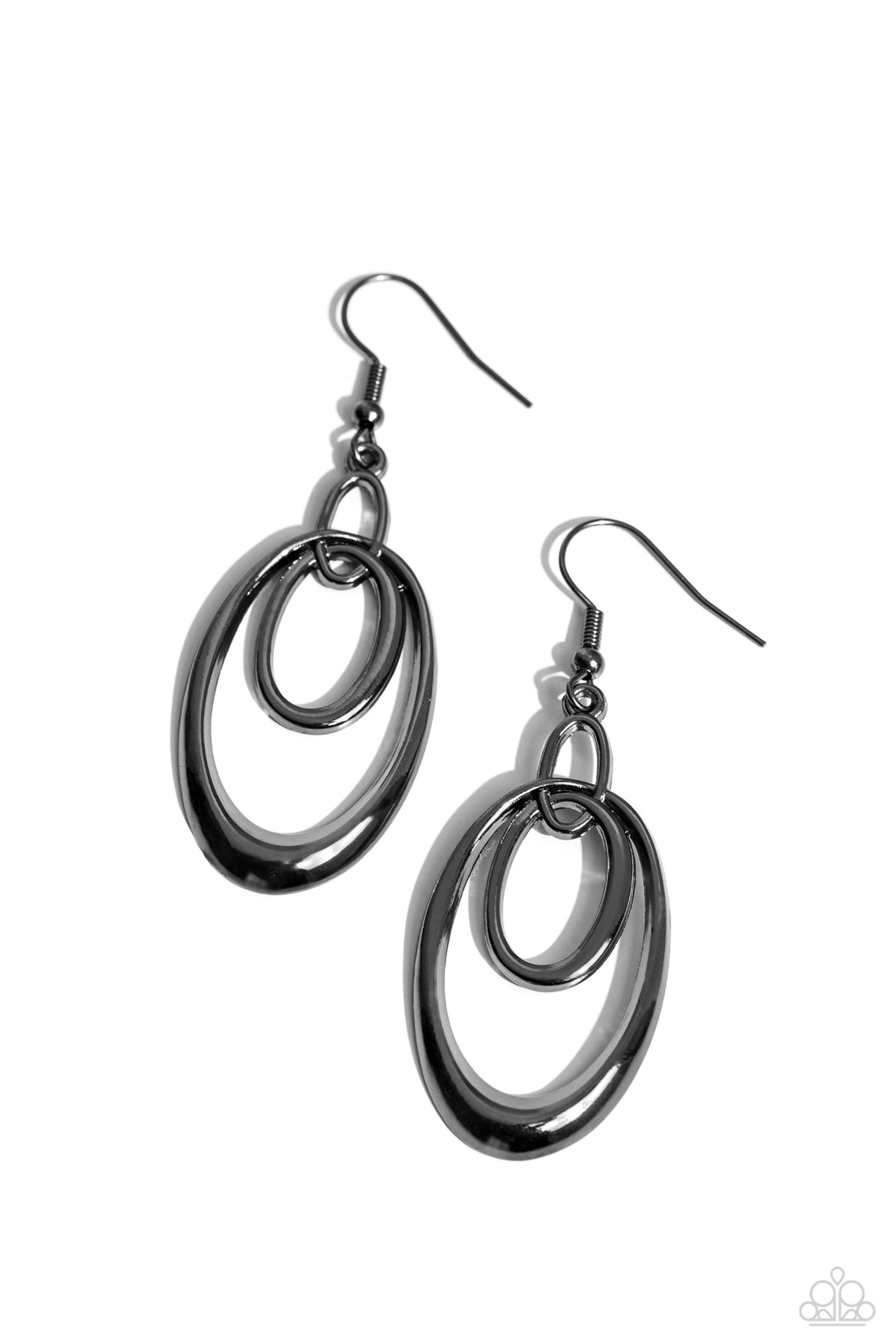 So OVAL-Rated - Black Gunmetal Earrings