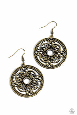 Mandala Meditation - Brass Earrings