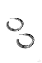 Load image into Gallery viewer, CONTOUR de Force - Black Gunmetal Hoop Earrings