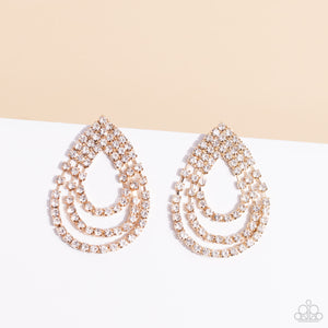 Take a POWER Stance - Gold Post Earrings