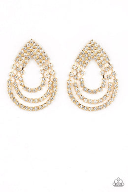 Take a POWER Stance - Gold Post Earrings