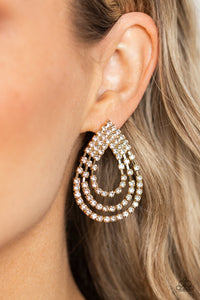 Take a POWER Stance - Gold Post Earrings