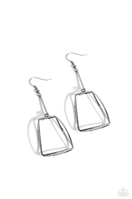 Trapezoidal Transcendence - Black Gunmetal Earrings