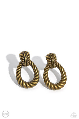 Roping Rodeo - Brass Earrings