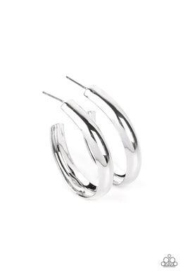 Champion Curves - Silver Hoop Earrings