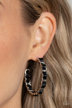 Load image into Gallery viewer, Industrial Incantation - Black Hoop Earrings
