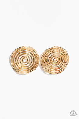 COIL Over - Gold Post Earrings