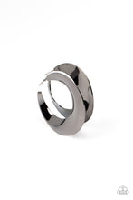 Load image into Gallery viewer, Power Curves - Black Gunmetal Hoop Earrings
