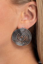 Load image into Gallery viewer, COIL Over - Black Gunmetal Post Earrings