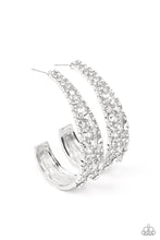 Load image into Gallery viewer, Cold as Ice - White Hoop Earrings