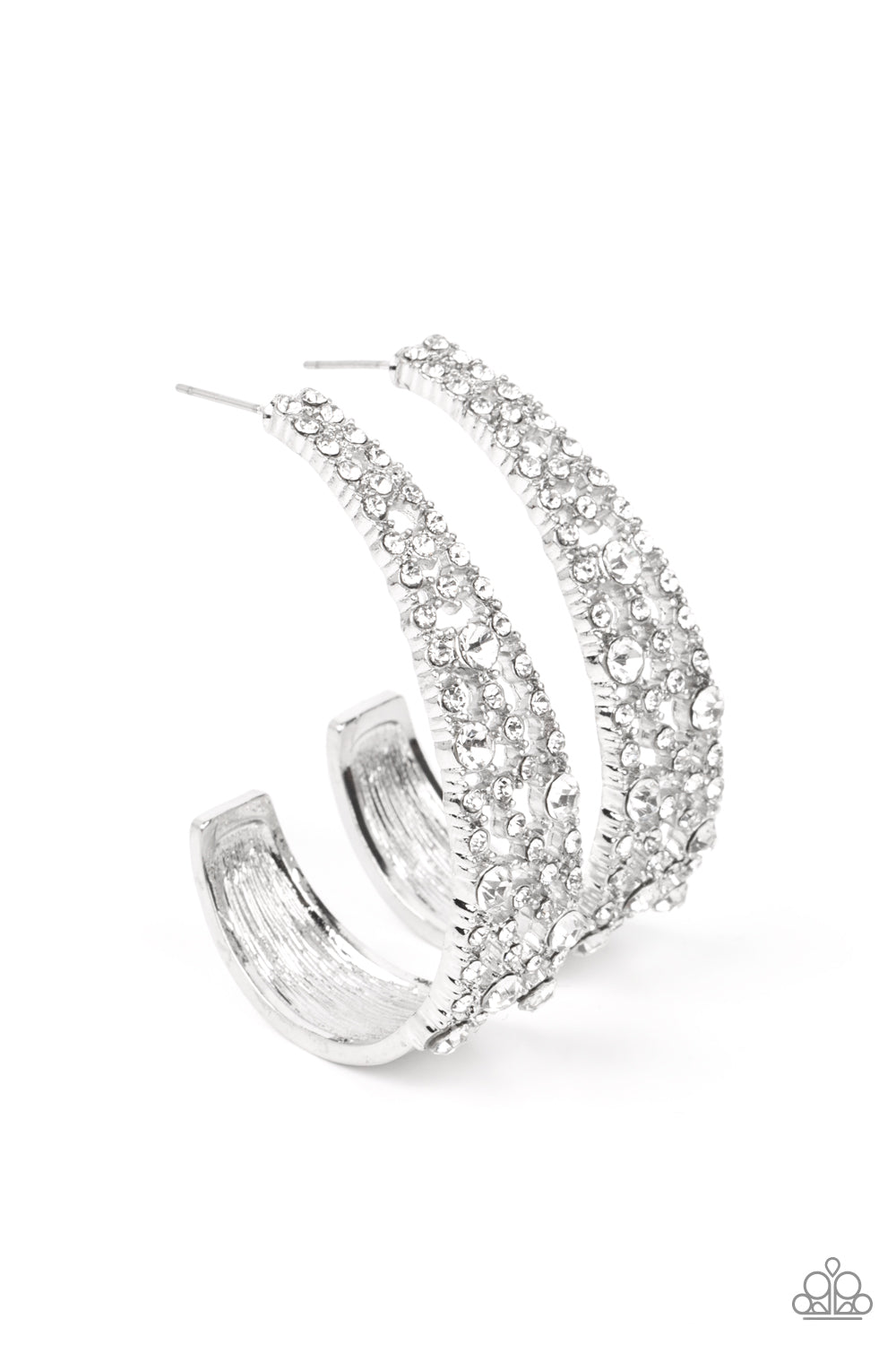 Cold as Ice - White Hoop Earrings
