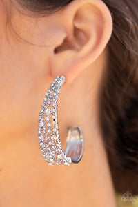 Cold as Ice - White Hoop Earrings