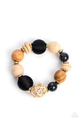 Happily Homespun - Black Stretchy Bracelet