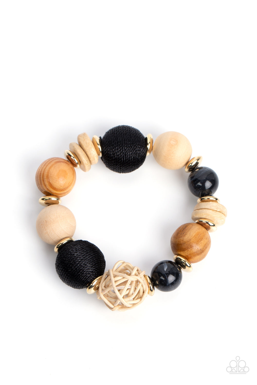 Happily Homespun - Black Stretchy Bracelet