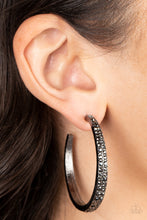 Load image into Gallery viewer, Tick, Tick, Boom! - Black Hoop Earrings