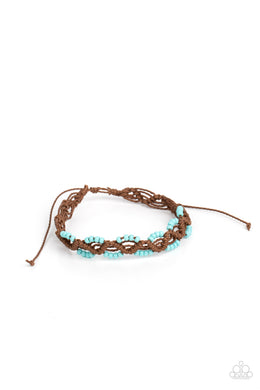 Cast a Wide Net - Blue Sliding Knot Bracelet