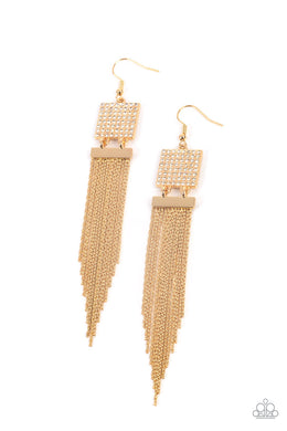 Dramatically Deco - Gold Earrings