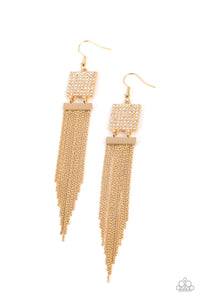 Dramatically Deco - Gold Earrings