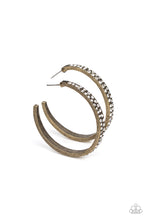 Load image into Gallery viewer, Tick, Tick, Boom! - Brass Hoop Earrings