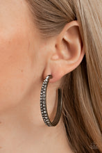 Load image into Gallery viewer, Tick, Tick, Boom! - Brass Hoop Earrings