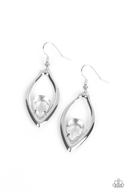 Beautifully Bejeweled - White Earrings