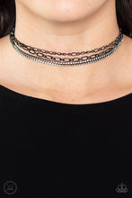 Load image into Gallery viewer, Glitter and Gossip - Black Gunmetal Choker Necklace