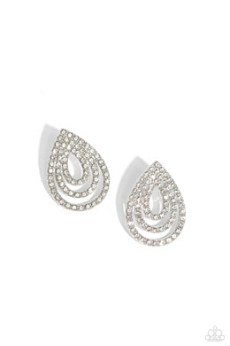 Red Carpet Reverie - White Post Earrings