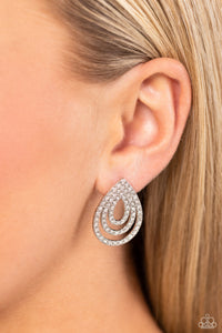 Red Carpet Reverie - White Post Earrings