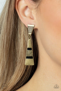 Safari Seeker - Brass Clip-On Earrings