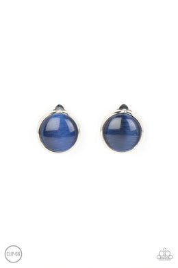 Cool Pools - Blue Clip-On Earrings