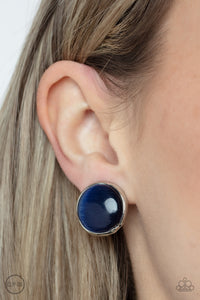 Cool Pools - Blue Clip-On Earrings