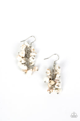 Pebble Palette - White Earrings