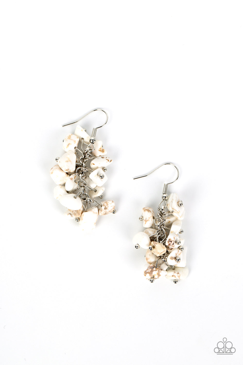 Pebble Palette - White Earrings