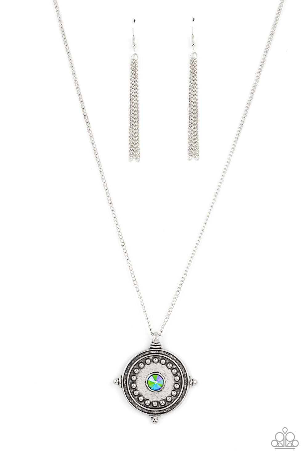 Compass Composure - Green Necklace