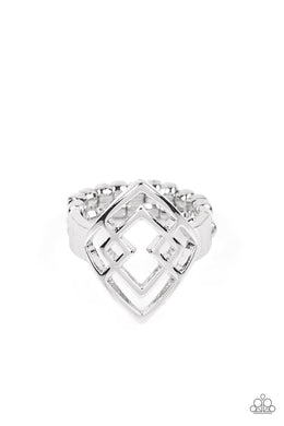 Diamond Duo - Silver Dainty Ring