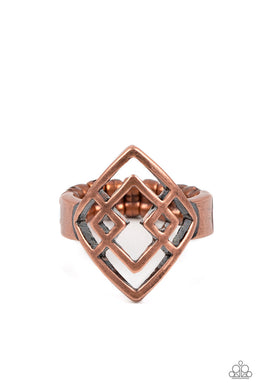 Diamond Duo - Copper Ring