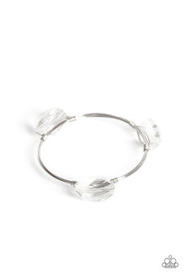 Galactic Getaway - White Bangle Bracelet