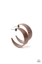 Load image into Gallery viewer, Lecture on Texture - Copper Hoop Earrings