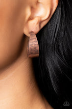 Load image into Gallery viewer, Lecture on Texture - Copper Hoop Earrings