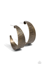 Load image into Gallery viewer, Lecture on Texture - Brass Hoop Earrings