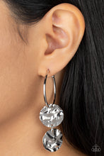 Load image into Gallery viewer, Sending Shock Waves - Silver Hoop Earrings
